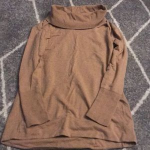 Camel Cowl Neck Sweater